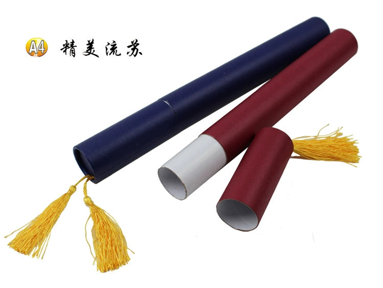 Kidario A4 證書筒 | 帶流蘇 / 無流蘇款 藍 / 棗紅色 收納證書文憑專用