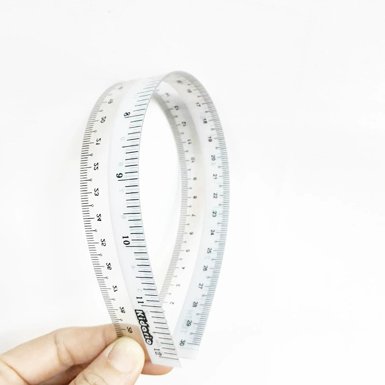 Kidario 多尺寸白邊尺（KSB-15CM-W 6 寸 / KSB-20CM-W 8 寸 / KSB-30CM-W 12 寸）| 雙量度 厚款