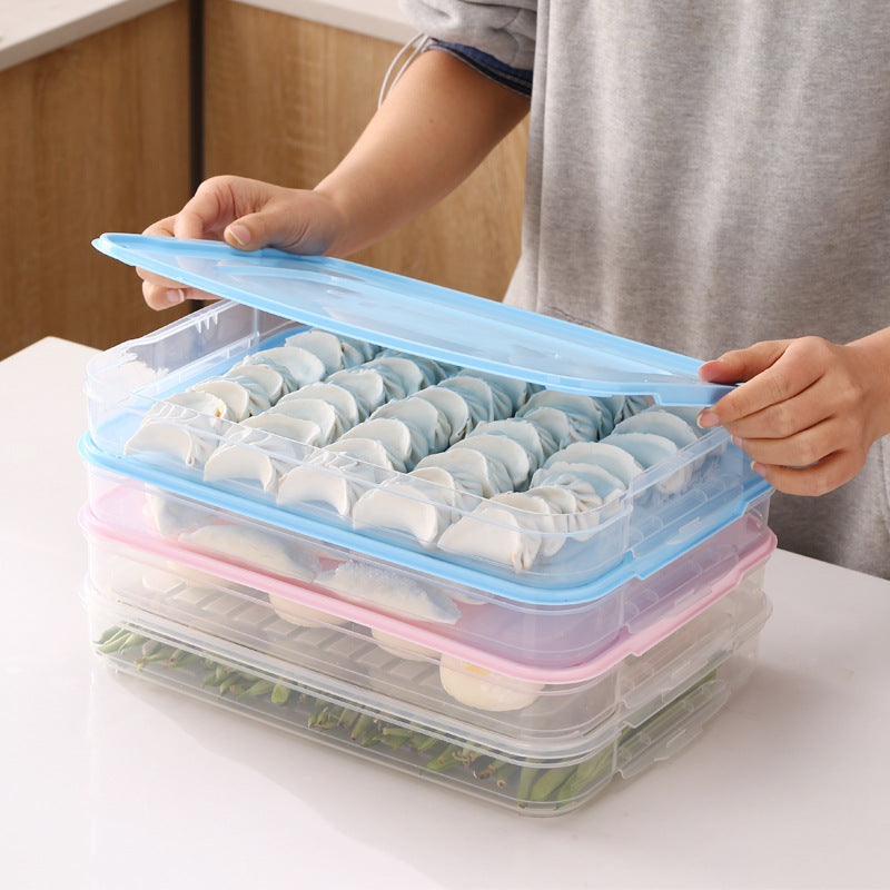 多層水餃保鮮收納盒｜雪櫃冷凍專用 餛飩速凍托盤 廚房儲物不粘底慳位神器