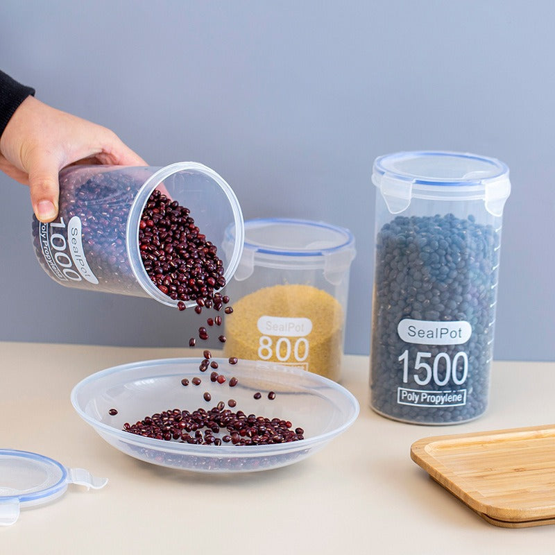 透明食品級塑料密封罐｜冰箱專用五谷雜糧收納盒 奶粉罐同款設計 大容量厨房儲物罐