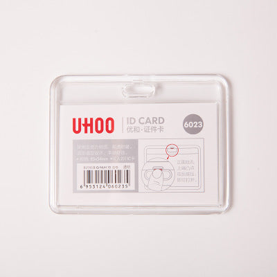 UHOO 6023︱6024 掀蓋亞加力卡套 雙面透明防水員工學生工作證，可搭配掛繩