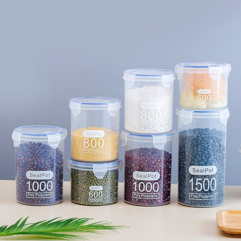 透明食品級塑料密封罐｜冰箱專用五谷雜糧收納盒 奶粉罐同款設計 大容量厨房儲物罐