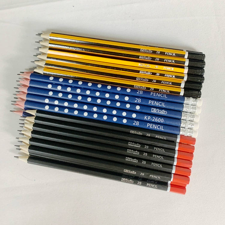 Kidario KP-2500/KP-2600/KP-3000 2B 石墨鉛筆 12 支裝 | 單色筆桿 | 正姿設計