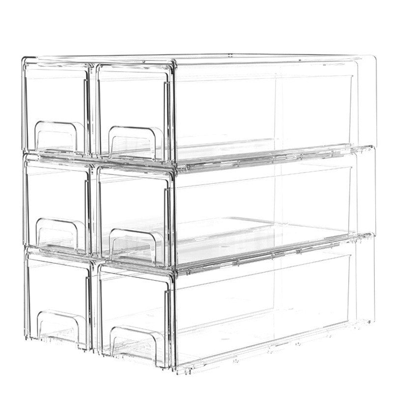 抽屜式雪櫃保鮮收納盒｜廚房透明塑膠儲物盒 生果檯面分類整理盒 慳位神器