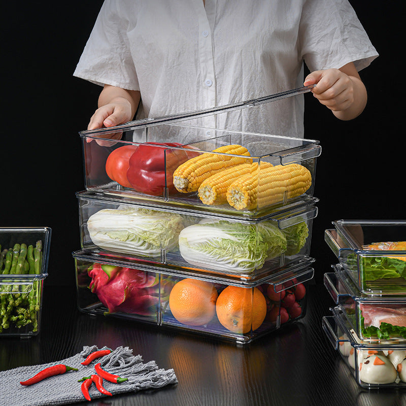 雪櫃密封保鮮收納盒｜廚房大容量儲物罐 加厚透明塑膠盒 食材分類慳位神器