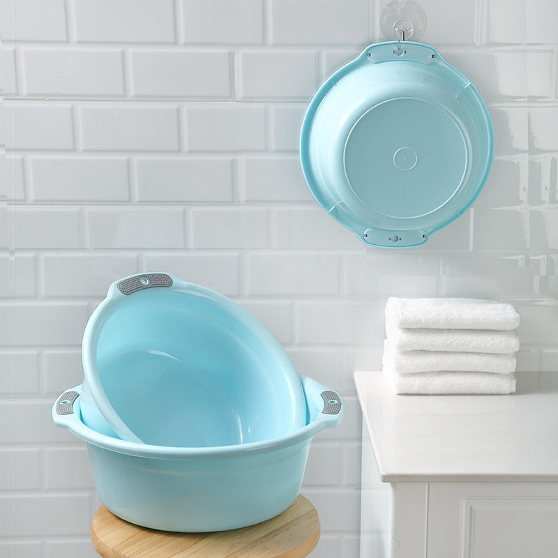 加厚雙耳塑料臉盆｜成人洗衣盆 寶寶洗腳盆 廚房洗菜盆 家用多用途耐摔洗臉盆