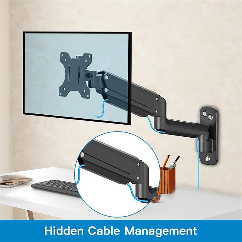 SH-MSW-01 氣彈簧顯示器壁掛支架 旋轉調較 連 VESA 擴充套件 適用 42 寸螢幕