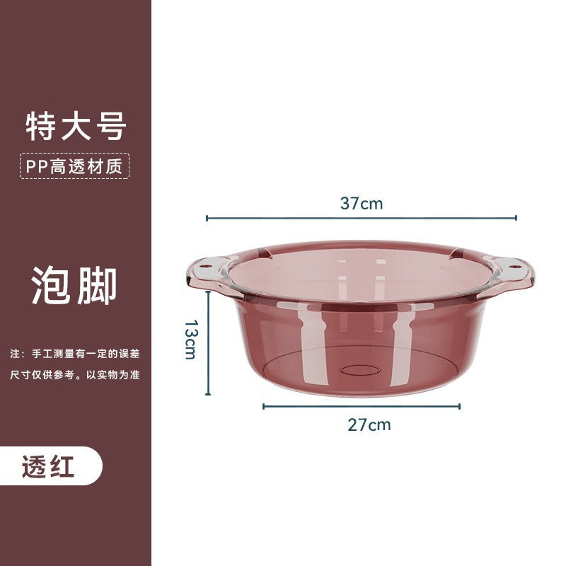 多用途透明可掛臉盆｜廚房洗菜洗衫盆 家用泡腳洗臉盆 可懸掛慳位 生活百貨必備