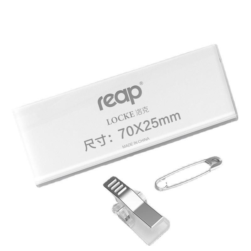 reap 7030︱7041︱7042︱7043 水晶亞加力別針胸牌 多尺寸員工姓名工作證卡