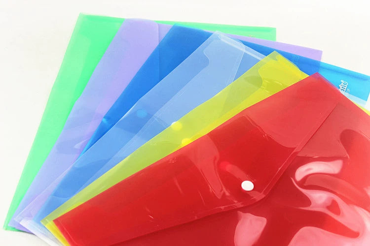 Kidario 803F-18C F4 橫式透明按扣彩色文件袋