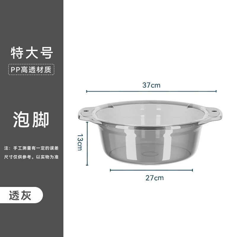 多用途透明可掛臉盆｜廚房洗菜洗衫盆 家用泡腳洗臉盆 可懸掛慳位 生活百貨必備