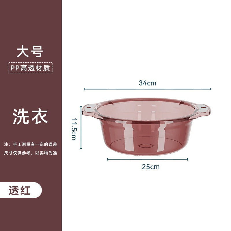 多用途透明可掛臉盆｜廚房洗菜洗衫盆 家用泡腳洗臉盆 可懸掛慳位 生活百貨必備