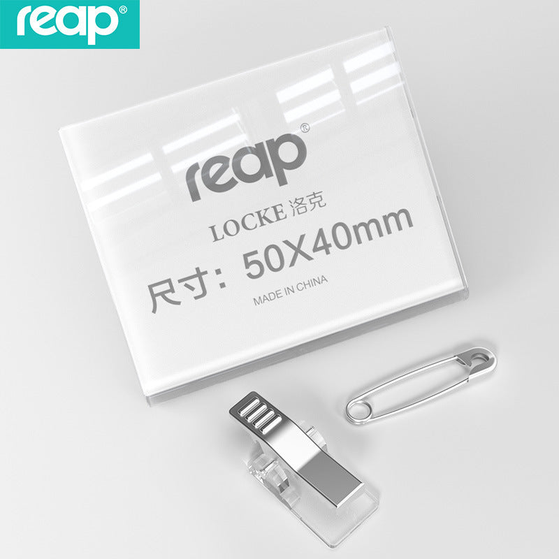 reap 7030︱7041︱7042︱7043 水晶亞加力別針胸牌 多尺寸員工姓名工作證卡