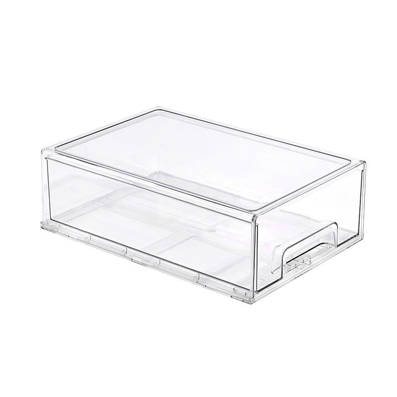 抽屜式雪櫃保鮮收納盒｜廚房透明塑膠儲物盒 生果檯面分類整理盒 慳位神器