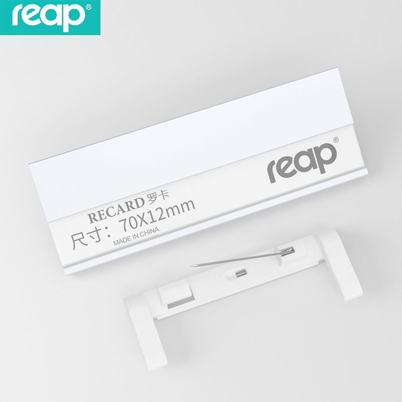 reap 鋁合金胸牌 別針 / 磁吸兩用亞加力工牌 電鍍金銀黑廠牌姓名章 70*25mm