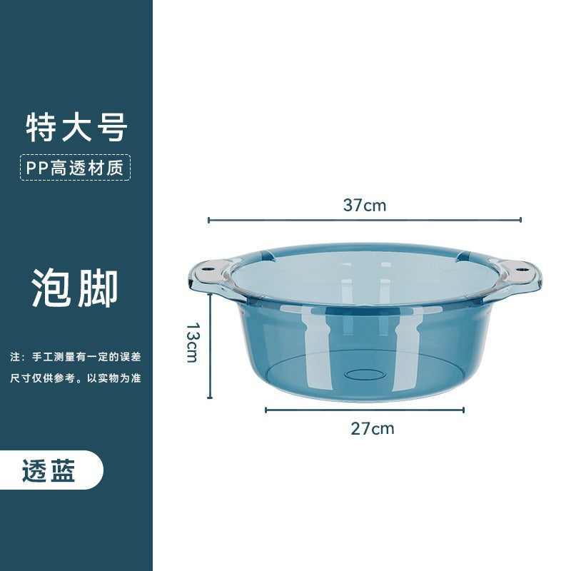 多用途透明可掛臉盆｜廚房洗菜洗衫盆 家用泡腳洗臉盆 可懸掛慳位 生活百貨必備