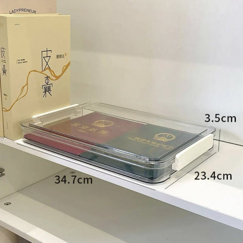 A4 文件透明收納盒｜書房試卷證件整理盒 檯面大容量塑膠儲物盒 屋企辦公室慳位
