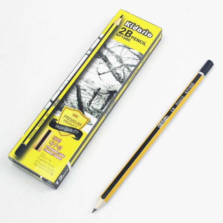 Kidario 2B 石墨鉛筆 12 支裝 | 美國 AP 標準 | KP1500 黃筆杆 / KP1600 藍筆杆 / KP2000 黑筆杆