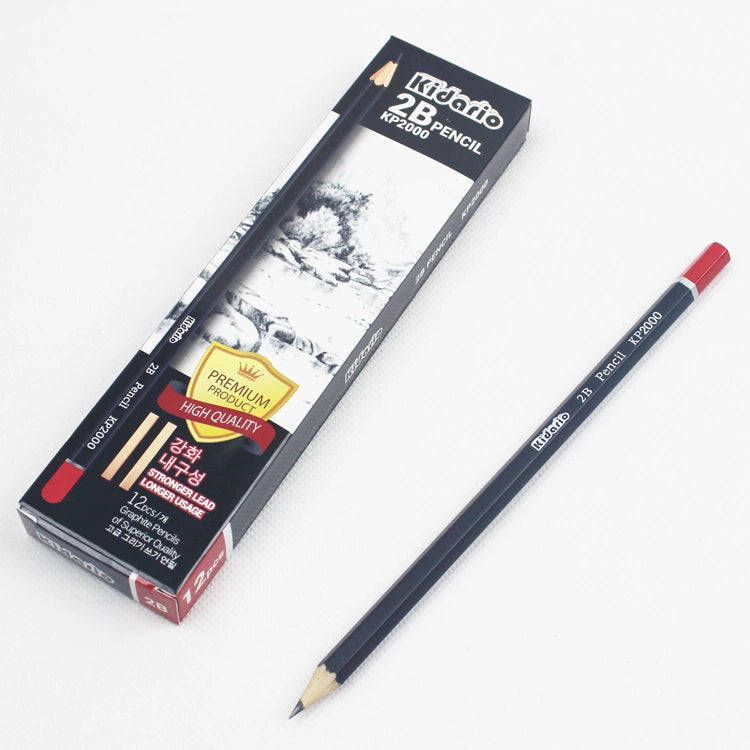 Kidario 2B 石墨鉛筆 12 支裝 | 美國 AP 標準 | KP1500 黃筆杆 / KP1600 藍筆杆 / KP2000 黑筆杆