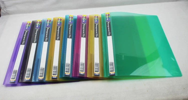 Kidario PVC 加厚文件裝訂夾 KMF907A（A4/310×230mm）2 孔附標籤