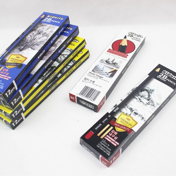 Kidario 2B 石墨鉛筆 12 支裝 | 美國 AP 標準 | KP1500 黃筆杆 / KP1600 藍筆杆 / KP2000 黑筆杆