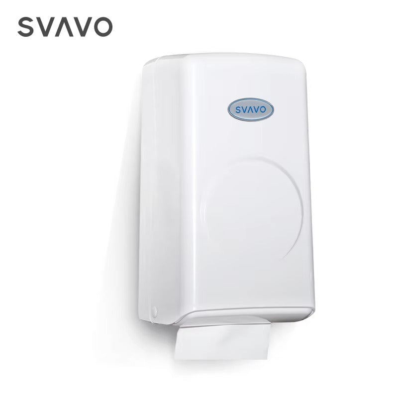SVAVO V-940C 壁掛式卷紙盒分配器 - ABS 材質 現代款 白 / 白 + 透明棕可選（手紙 / 小卷紙兩用）