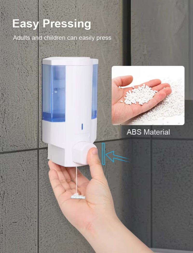 SVAVO V-6101 手動皂液器 - 350ml 壁掛式 洗髮露 / 沐浴露通用 白 / 鉻色可選