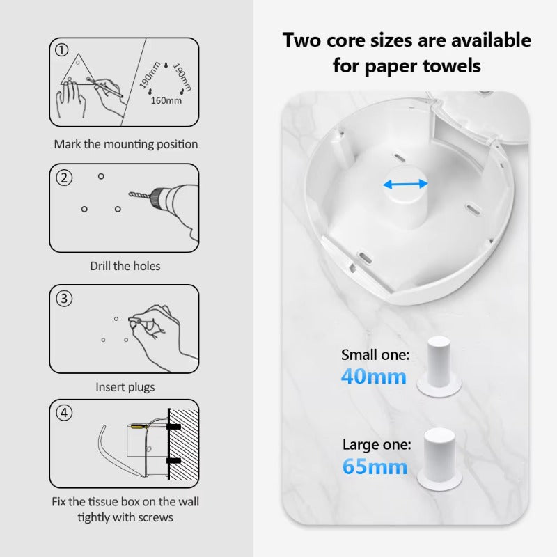 SVAVO PL-151065 壁掛式大卷衛生紙分配器 - ABS 材質 現代簡約款 白 / 黑 / 白灰可選