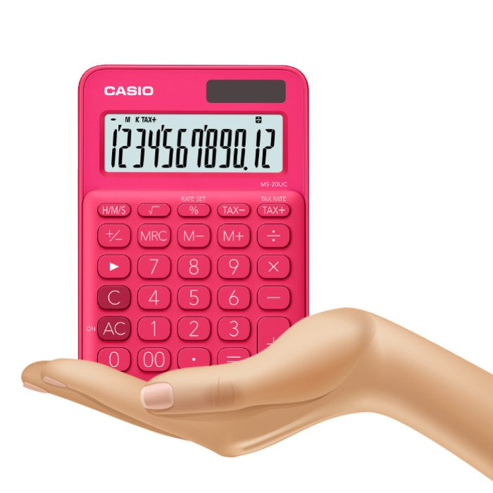 Casio MS-20UC 紅色 Fanta 12 位彩色系列辦公計算器