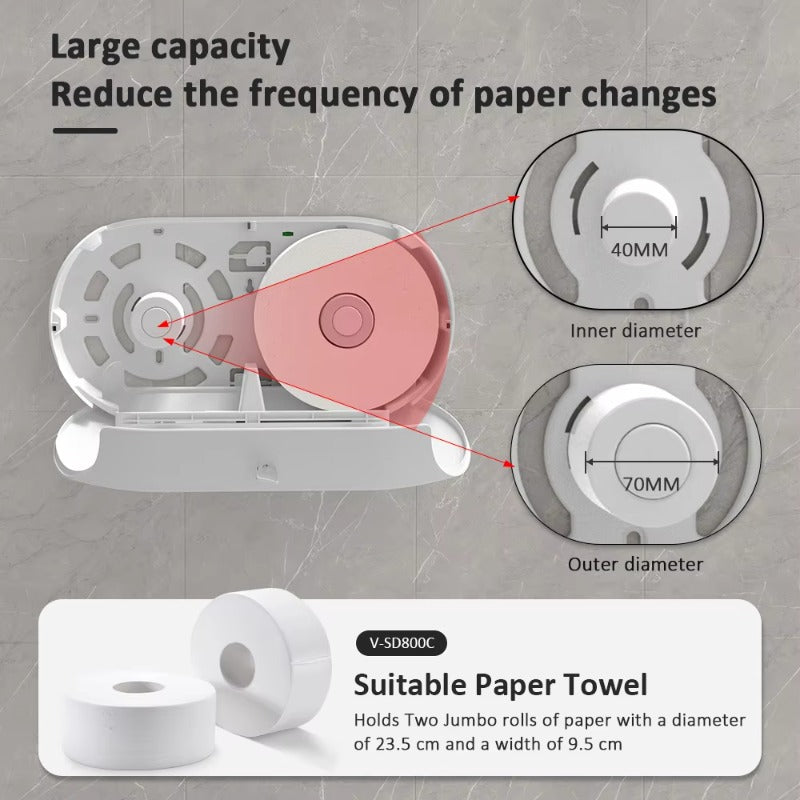 SVAVO PL-151069 壁掛式大卷紙巾分配器 - 雙大卷紙專用 ABS 材質 多色可選