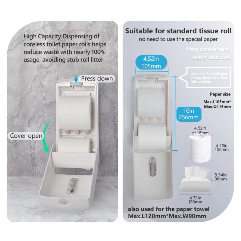 SVAVO PL-151068 壁掛式紙巾架 - ABS 材質 現代奢華風 白 / 白灰 / 黑色可選