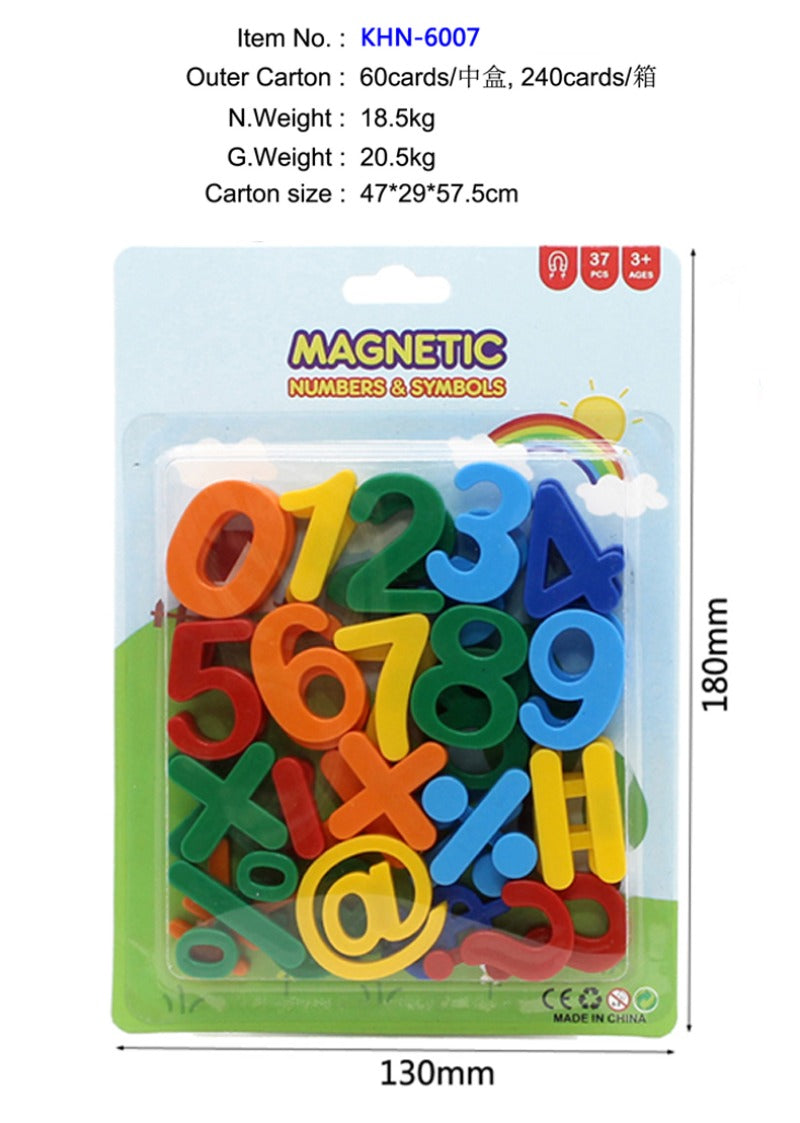 Kidario 磁性數字符號貼 KHN-6007 37 件裝 兒童數學學習教具 3 歲以上適用