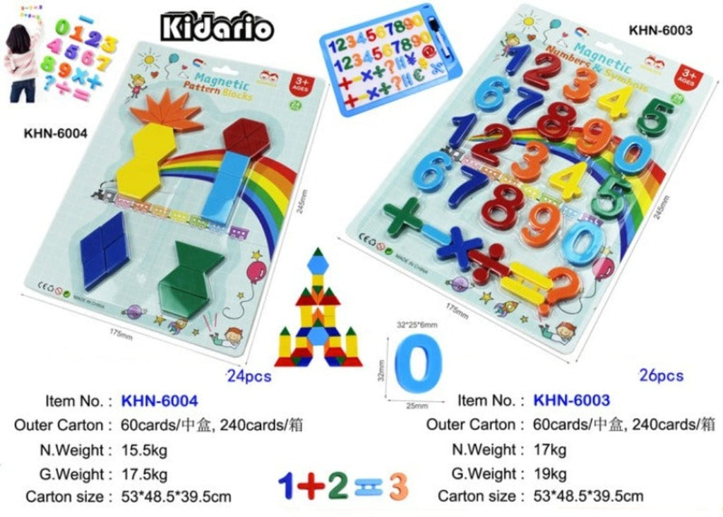 Kidario 兒童磁性益智玩具套組 含幾何拼圖 / 數字符號 / 大小寫字母 3 歲 +