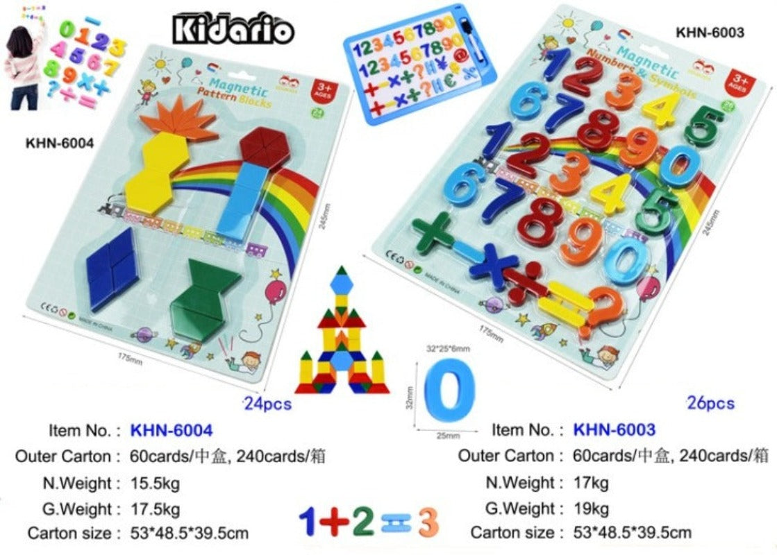 Kidario 兒童磁性益智玩具套組 含幾何拼圖 / 數字符號 / 大小寫字母 3 歲 +