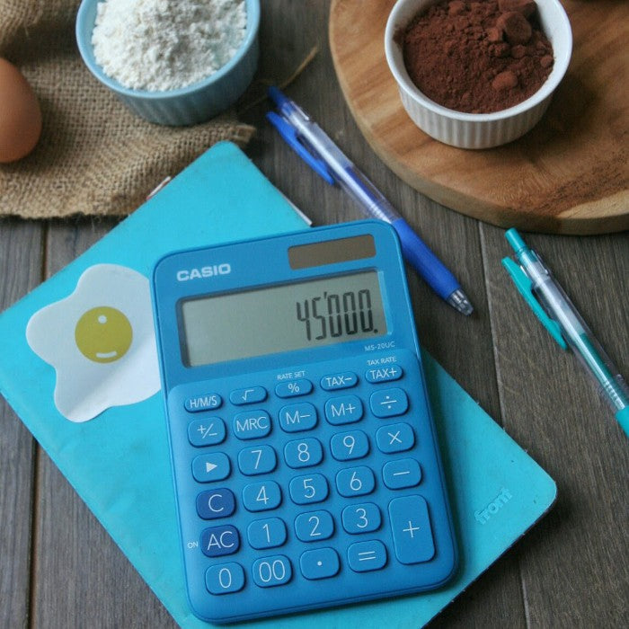 Casio MS-20UC 藍色 12 位彩色系列辦公計算器