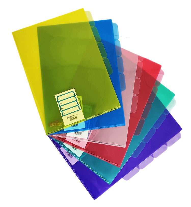 Kidario KSF-356 A4 透明 L 形 4 頁 3 格分類夾 PP 18C 厚度