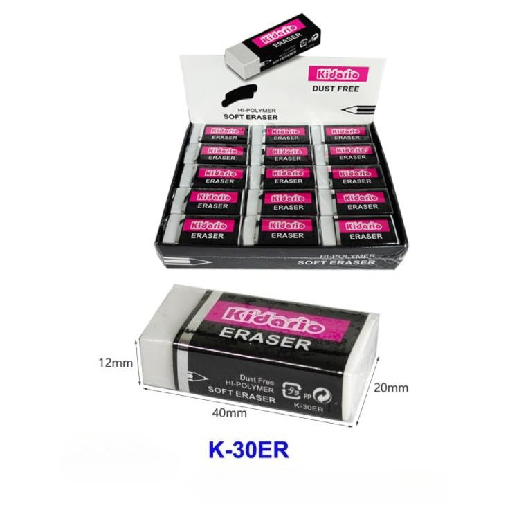 Kidario 多型号 PVC 橡皮擦 K - 40ER/K - 30ER/K - 20ER 學生辦公專用 適用 HB/2B/4B 鉛筆