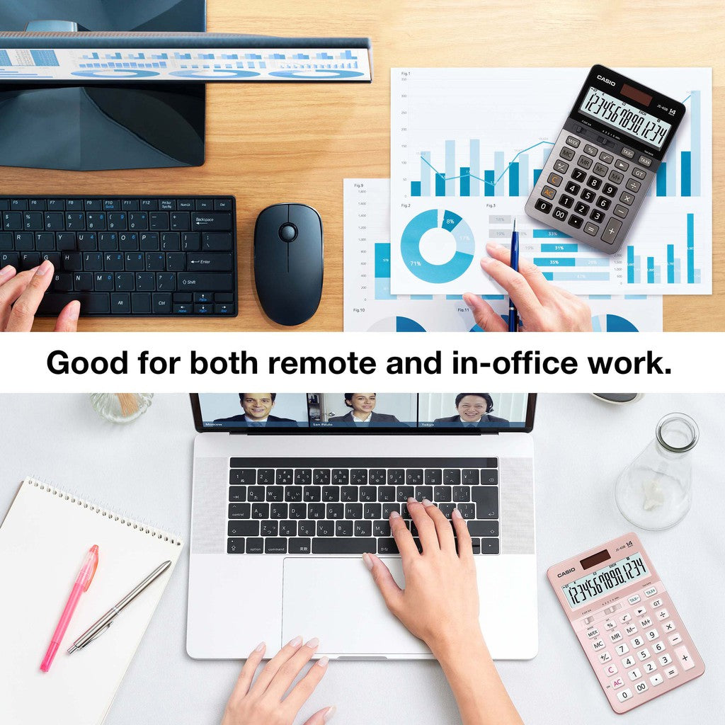 Casio JS-40B 粉色 14 位重型辦公計算器