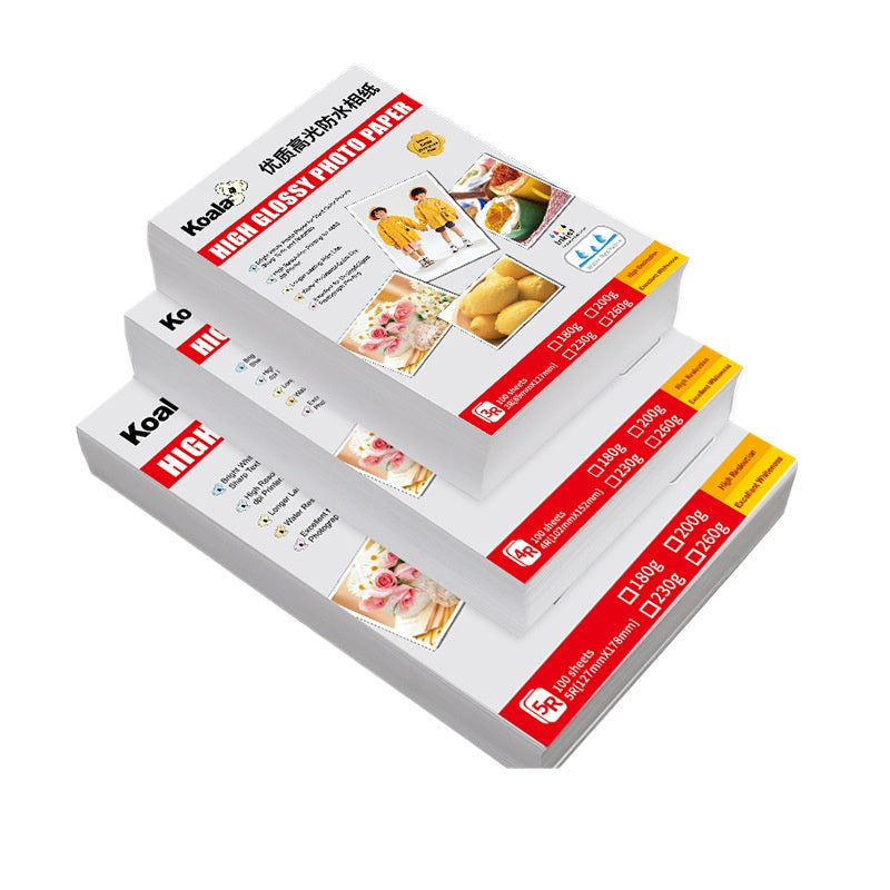 高品質 3R (5 寸) 高光噴墨相紙 100 張裝｜89×127mm 180g/200g/230g 防水耐光