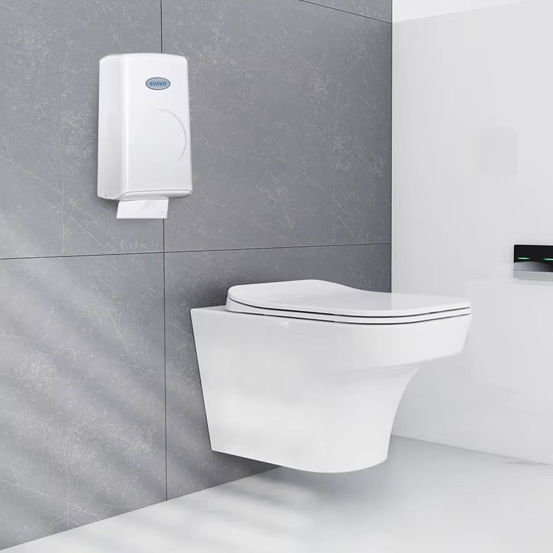 SVAVO V-940C 壁掛式卷紙盒分配器 - ABS 材質 現代款 白 / 白 + 透明棕可選（手紙 / 小卷紙兩用）