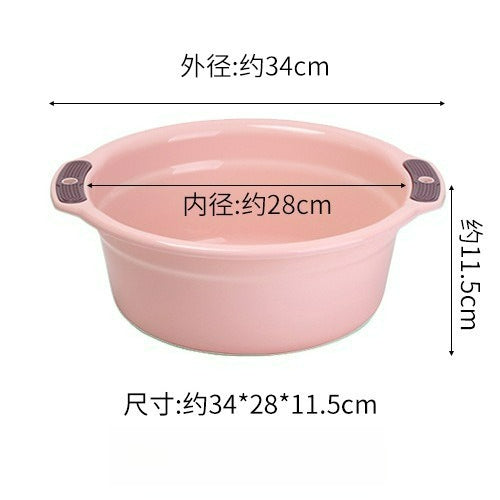 加厚雙耳塑料臉盆｜成人洗衣盆 寶寶洗腳盆 廚房洗菜盆 家用多用途耐摔洗臉盆