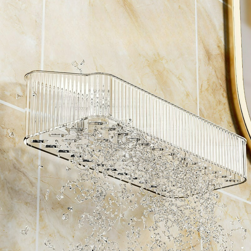 輕奢風浴室壁掛置物架｜免打孔不傷牆 瀝水防潮防鏽 洗漱用品收納架 廁所慳位神器