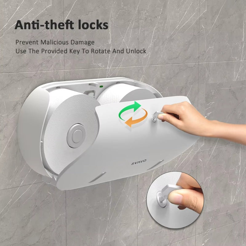 SVAVO PL-151069 壁掛式大卷紙巾分配器 - 雙大卷紙專用 ABS 材質 多色可選