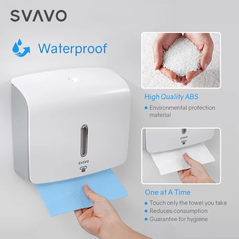 SVAVO PL-151060 壁掛式商用紙巾架 - Z 型摺紙專用 ABS 材質 白 / 白灰 / 黑色可選