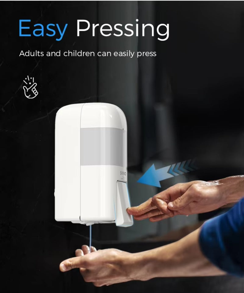 SVAVO ZM-053S 手動液體皂液器 - 700ml 壁掛式 商用現代款 白 / 透明棕兩色可選