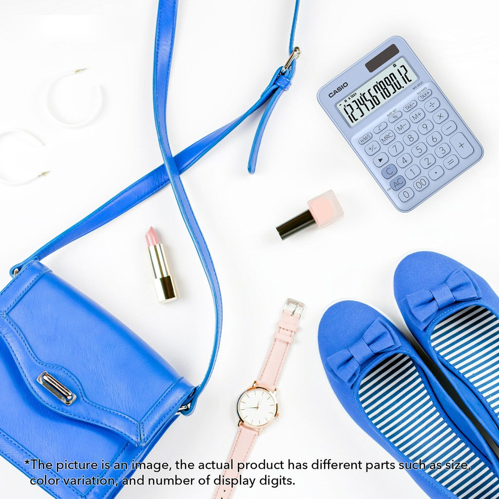 Casio MS-7uc計算器淺藍色10位七彩系列辦公計算器