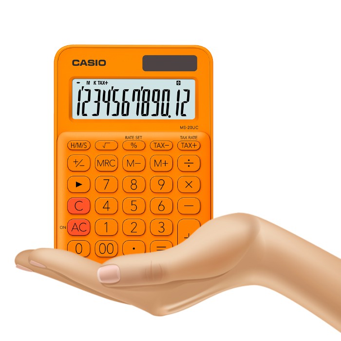Casio MS-20UC 橙色 12 位彩色系列辦公計算器