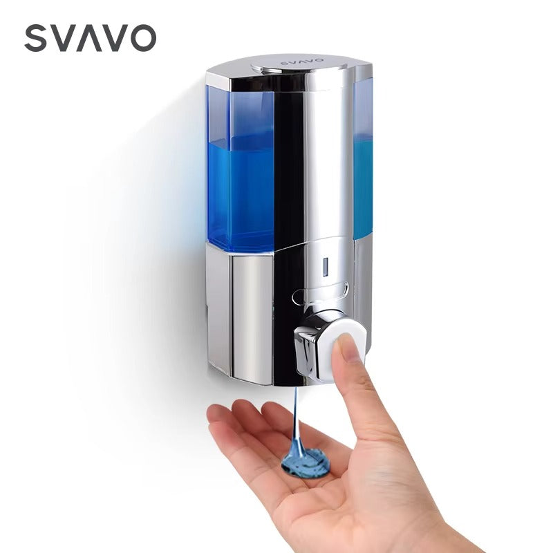 SVAVO V-5101 手動皂液器 - 350ml 壁掛式 適用於酒店 白 / 鉻色可選