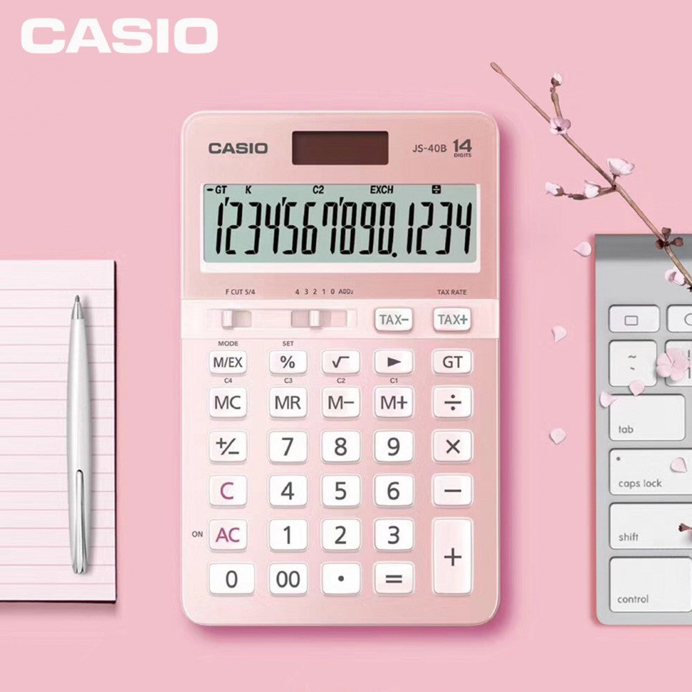 Casio JS-40B 粉色 14 位重型辦公計算器
