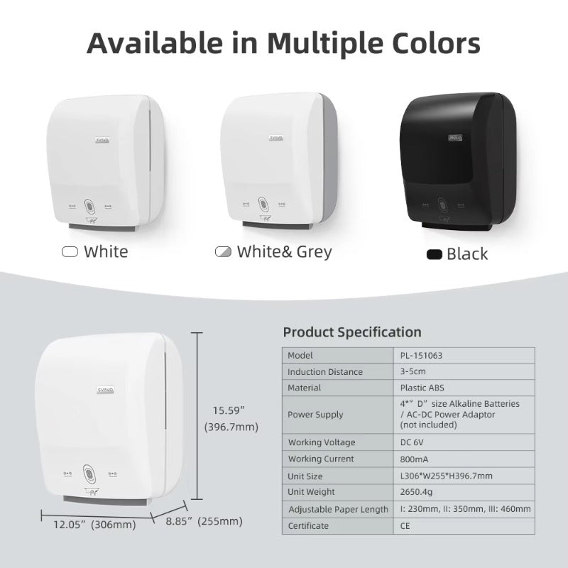 SVAVO PL-151063 壁掛式無接觸自動紙巾分配器 - ABS 材質 現代簡約風